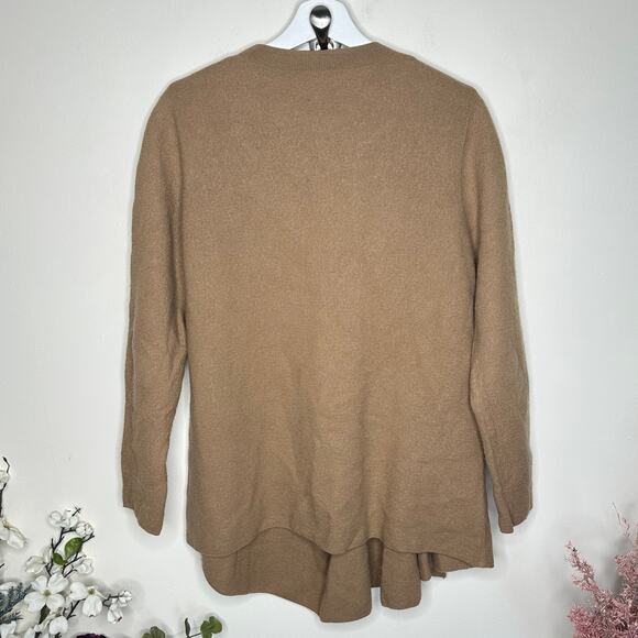 COS Drape Front Merino Wool Sweater Tan Camel Neutral {VV39} - Picture 3 of 5